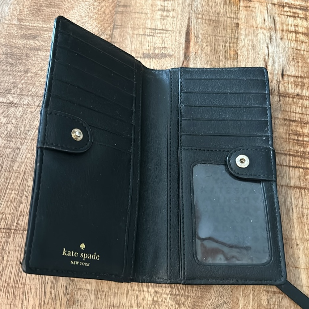 kate spade Black and White Gingham Continental Wallet - Picture 3 of 5